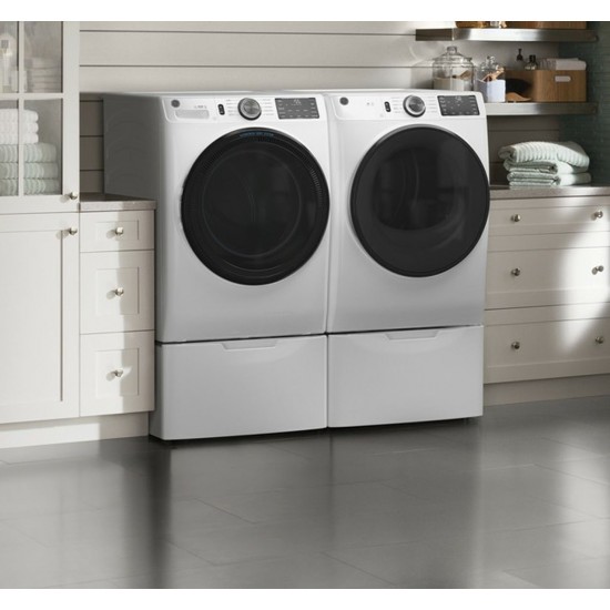 GFD55ESSNWW - 7.8 Cuft. Capacity Smart Front Load Electric Dryer with Sanitize Cycle - White by General Electric