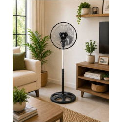 Ventilateur sur Pied de 10 pouces avec Base Ronde - Noir par Westpoint