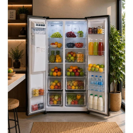 Réfrigérateur-distributeur à deux portes côte à côte de 18 pieds Cube- Acier Inoxydable par Westpoint