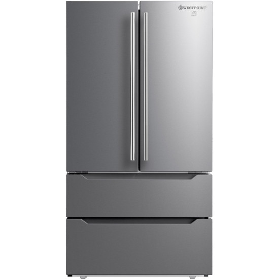 Réfrigérateur sans givre de 22,5 Pieds Cube avec Congélateur en bas à 4 Portes en Acier Inoxydable de Westpoint