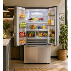28 Cuft 3 Doors No Frost Refrigerator- Stainless Steel by Westpoint
