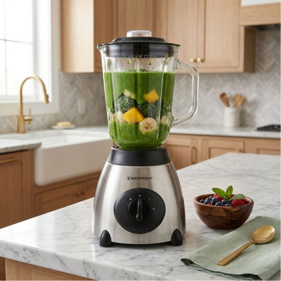 WBLJ-15419.l.1 - BLENDER S.S 1.5L 400W GLASS JAR FILTER  WESTPOINT