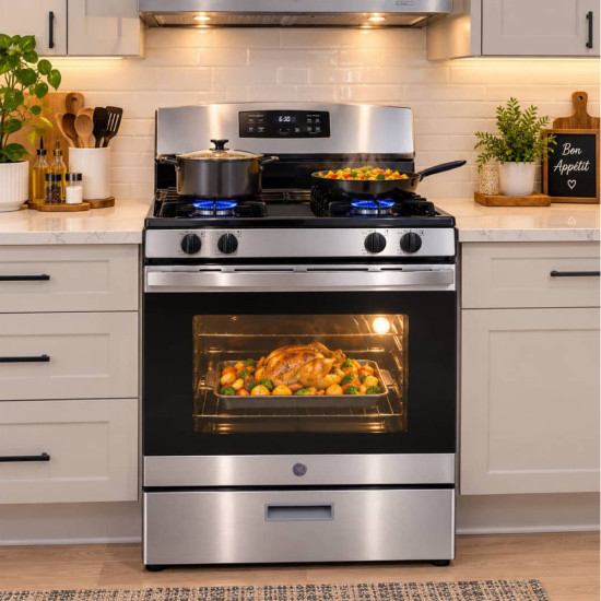 GE GAS RANGE 30" STAINLESS