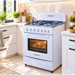 Cuisinière à Gaz 30 Pouces à 6 Brûleurs- Blanc par Westpoint