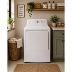 GTD33EASKWW - GE® 7.2 cu. ft. capacity aluminized alloy drum electric dryer
