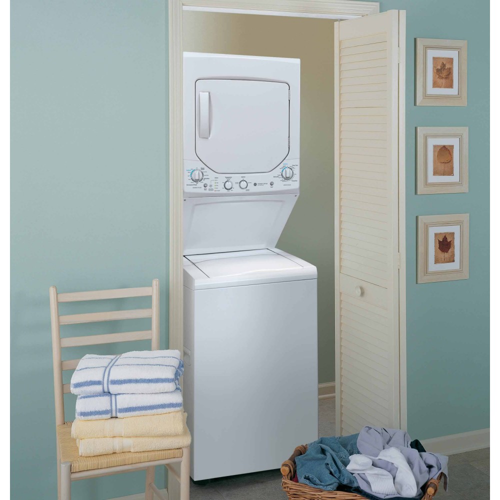 GUD24ESSJWW GE Unitized Spacemaker® 2.0 DOE cu. ft. Washer and 4.4 cu