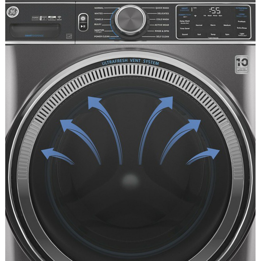 GFW850SPNRS GE® Laveuse à Vapeur ENERGY STAR® à Chargement Frontal