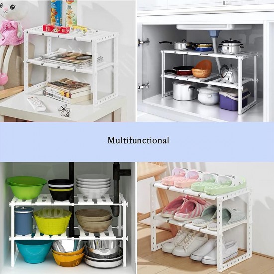 XM-432 - Etagère sous Evier Etagère de Cuisine 10Kgs/Étagère - Blanc