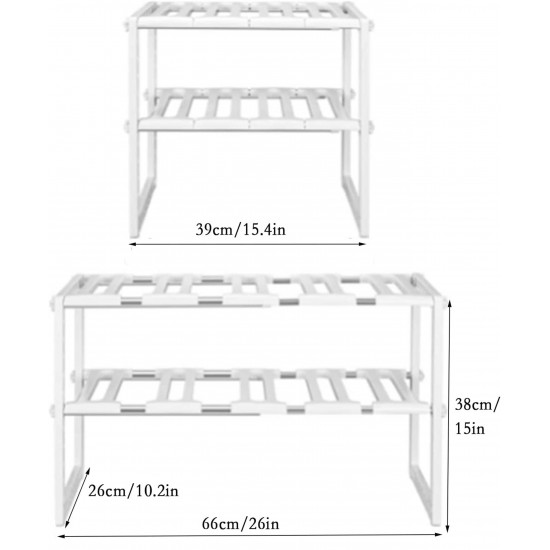 XM-432 - Etagère sous Evier Etagère de Cuisine 10Kgs/Étagère - Blanc