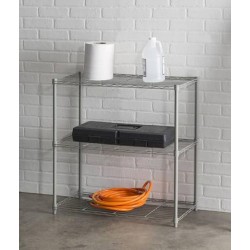 XM_201 - Rayonnage en Fil d'acier à 3 Niveaux 60 kg/ Étagère - Gris