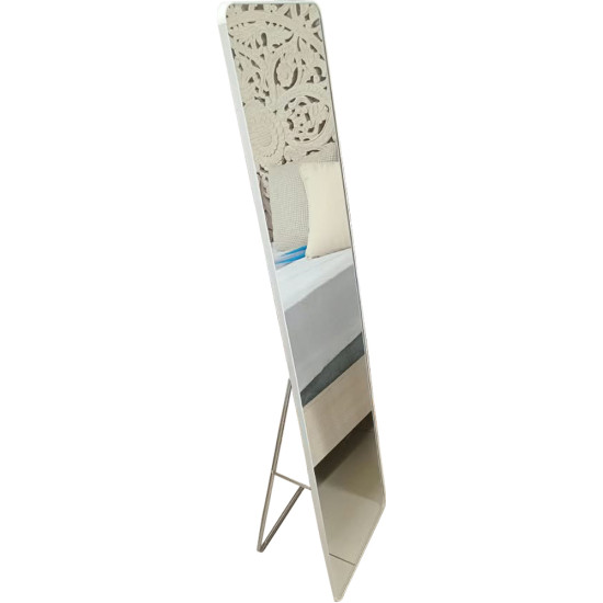 Miroir sur Pied avec Bordure Blanche
