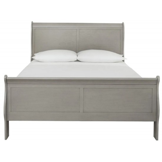 B394 - Kordasky Jeu de Chambre à Ccoucher Traîneau 5 Pièces Queen Size (1 Lit - 1 Commode - 2 Tables de Chevet - 1 Miroir) - Gris par Ashley Furniture
