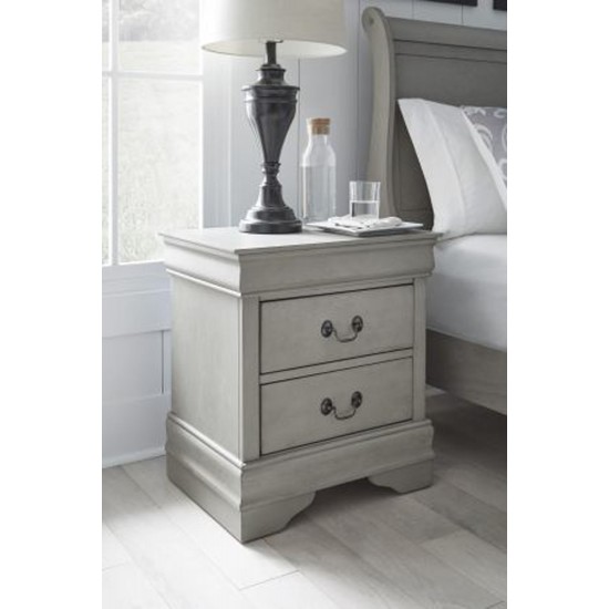 B394 - Kordasky Jeu de Chambre à Ccoucher Traîneau 5 Pièces Queen Size (1 Lit - 1 Commode - 2 Tables de Chevet - 1 Miroir) - Gris par Ashley Furniture