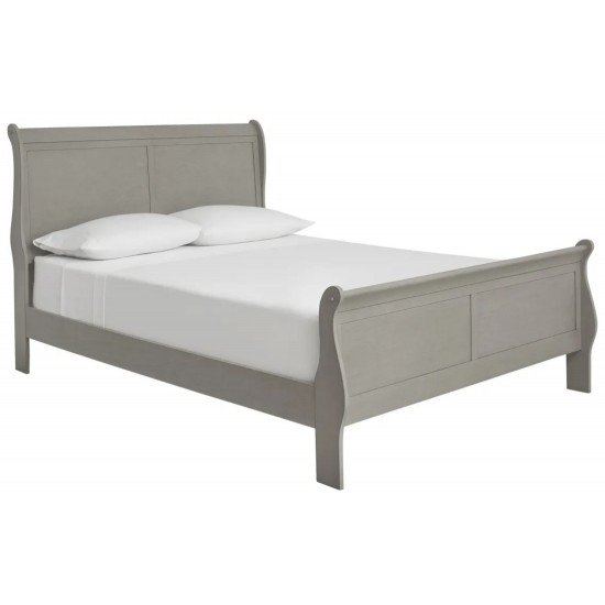 B394 - Kordasky Jeu de Chambre à Ccoucher Traîneau 5 Pièces Queen Size (1 Lit - 1 Commode - 2 Tables de Chevet - 1 Miroir) - Gris par Ashley Furniture