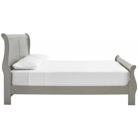 B394 - Kordasky Jeu de Chambre à Ccoucher Traîneau 5 Pièces Queen Size (1 Lit - 1 Commode - 2 Tables de Chevet - 1 Miroir) - Gris par Ashley Furniture