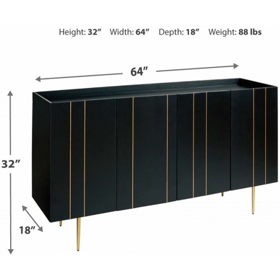 A4000260 - Brentburn Meuble d'Appoint - Noir/Or par Ashley Furniture