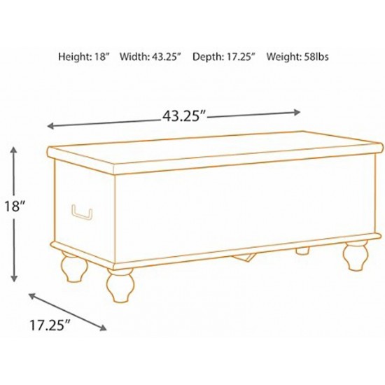 A4000039 - Banc de Rangement à Charnière Fossil Ridge pour Chambre à Coucher - Beige par Ashley Furniture