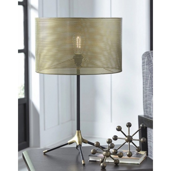 L734294 - Mance Metal Table Lamp - Gray/Brass Finish by Ashley Furniture