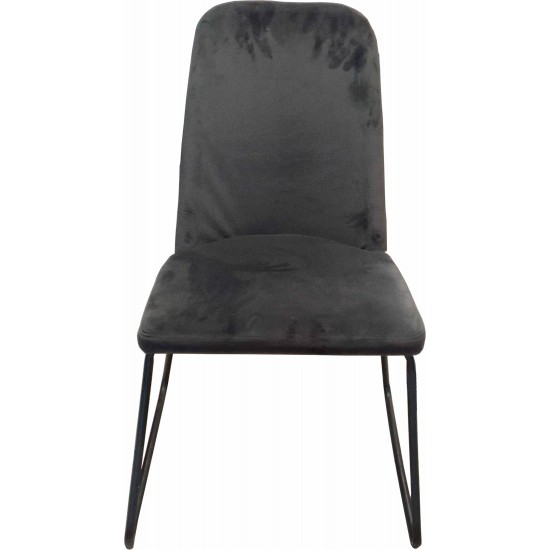 Amazing - Dining Chair Velvet Cover With Metal Tube - Grey			