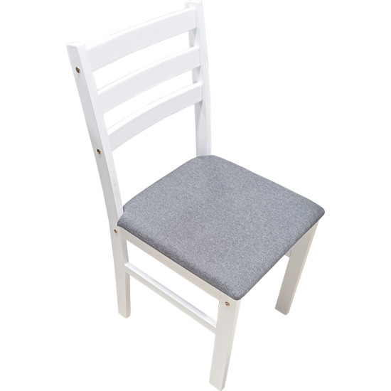 Dinette Cocco de 3 Pièces (1 Table - 2 Chaises avec Coussins) - Blanc