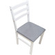 Dinette Cocco de 3 Pièces (1 Table - 2 Chaises avec Coussins) - Blanc