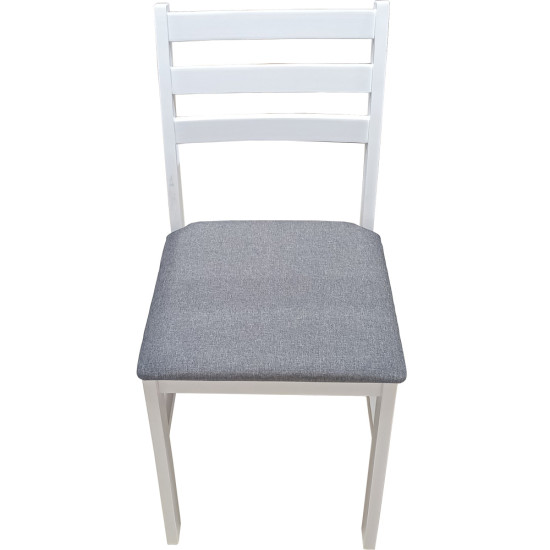 Dinette Cocco de 3 Pièces (1 Table - 2 Chaises avec Coussins) - Blanc