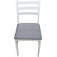 Dinette Cocco de 3 Pièces (1 Table - 2 Chaises avec Coussins) - Blanc
