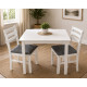 Dinette Cocco de 3 Pièces (1 Table - 2 Chaises avec Coussins) - Blanc