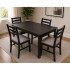 Dinette de 5 Pièces (1 Table - 4 Chaises avec Coussin)- Dark Walnut