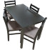 Dinette de 5 Pièces (1 Table - 4 Chaises avec Coussin)- Dark Walnut