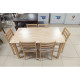 Dinette Cocco de 7 Pièces (1 Table et 6 Chaises avec Coussins) - Naturel