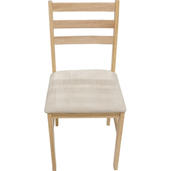 Dinette Cocco de 7 Pièces (1 Table et 6 Chaises avec Coussins) - Naturel