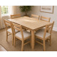 Dinette Cocco de 7 Pièces (1 Table et 6 Chaises avec Coussins) - Naturel