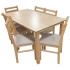 Dinette Cocco de 7 Pièces (1 Table et 6 Chaises avec Coussins) - Naturel