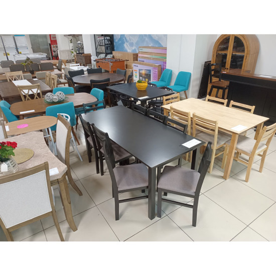 Dinette de 9 Pièces (1 Table - 8 Chaises avec Coussin)- Dark Walnut