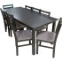 Dinette de 9 Pièces (1 Table - 8 Chaises avec Coussin)- Dark Walnut