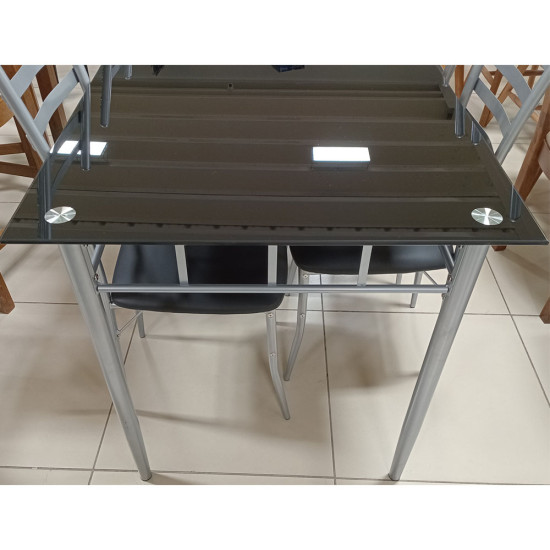 Dinette de 7 Pièces (1 Table- 6 Chaises)- Noir