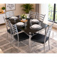 Dinette de 7 Pièces (1 Table- 6 Chaises)- Noir