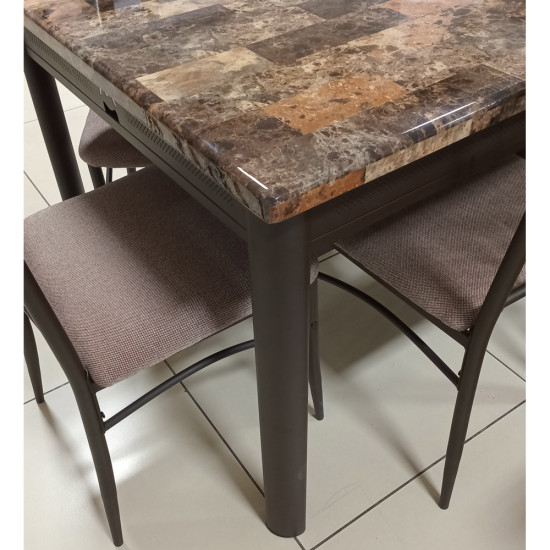Dinette Daniels de 7 Pièces (1 Table- 6 Chaises) - Marron