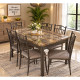 Dinette Daniels de 7 Pièces (1 Table- 6 Chaises) - Marron