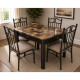 Daniels - Dinette de 5 Pièces (1 Table - 4 Chaises) Brun	