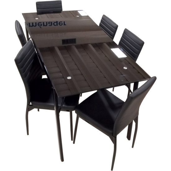 Dinette de 7 Pièces (1 Table - 6 Chaises)
