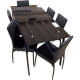 Dinette de 7 Pièces (1 Table - 6 Chaises)