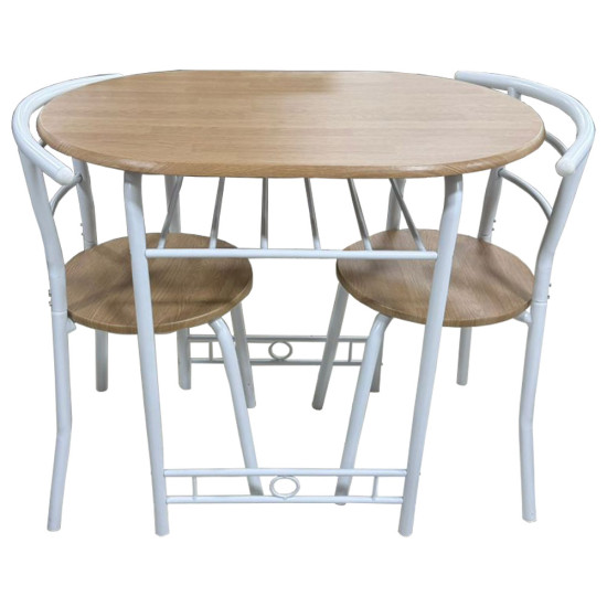 Dinette de Petit-déjeuner Valby 3 Pièces (1 Table - 2 Chaises)- Blanc