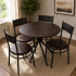 Dinette de 5 Pièces (1 Table Ronde - 4 Chaises)- Mocha