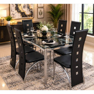 DS26313 - Dinette de 7 Pièces  (1 Table en Vitre - 6 Chaises)