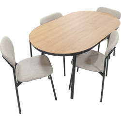 Jeu de Table à Manger de 5 Pièces (1 Table + 4 Chaises)