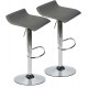 FLANAGAN Gris - Tabouret de Bar - Pivotant et Ajustable - Couleur Gris