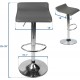 FLANAGAN Gris - Tabouret de Bar - Pivotant et Ajustable - Couleur Gris
