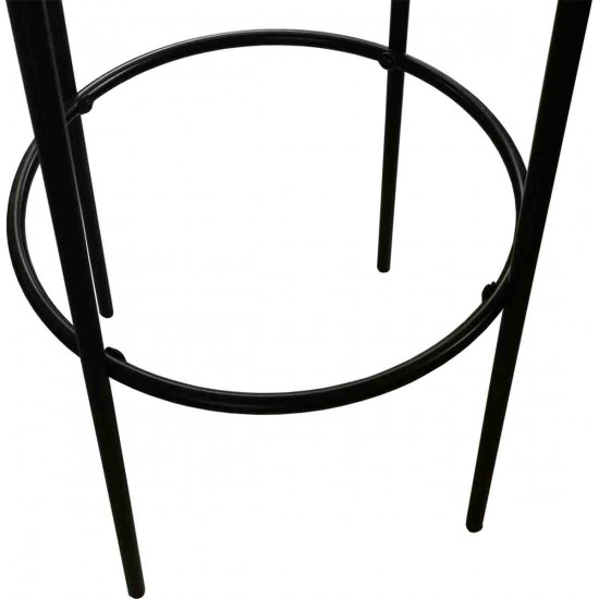 HAMER - Tabouret De Bar En Daim Marron Avec Pieds à Revêtement En Poudre Noire